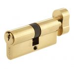 Polished Brass 5 Pin JEDO Euro Lock Cylinder c/w Turn & Release 60mm Anti Drill & Anti Pick